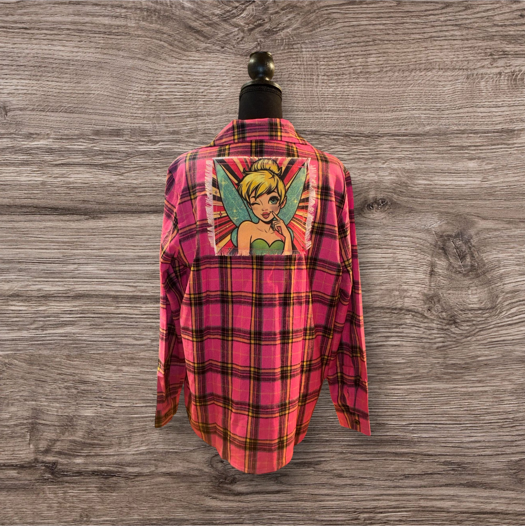 Pink Plaid Fairy Patch Flannel