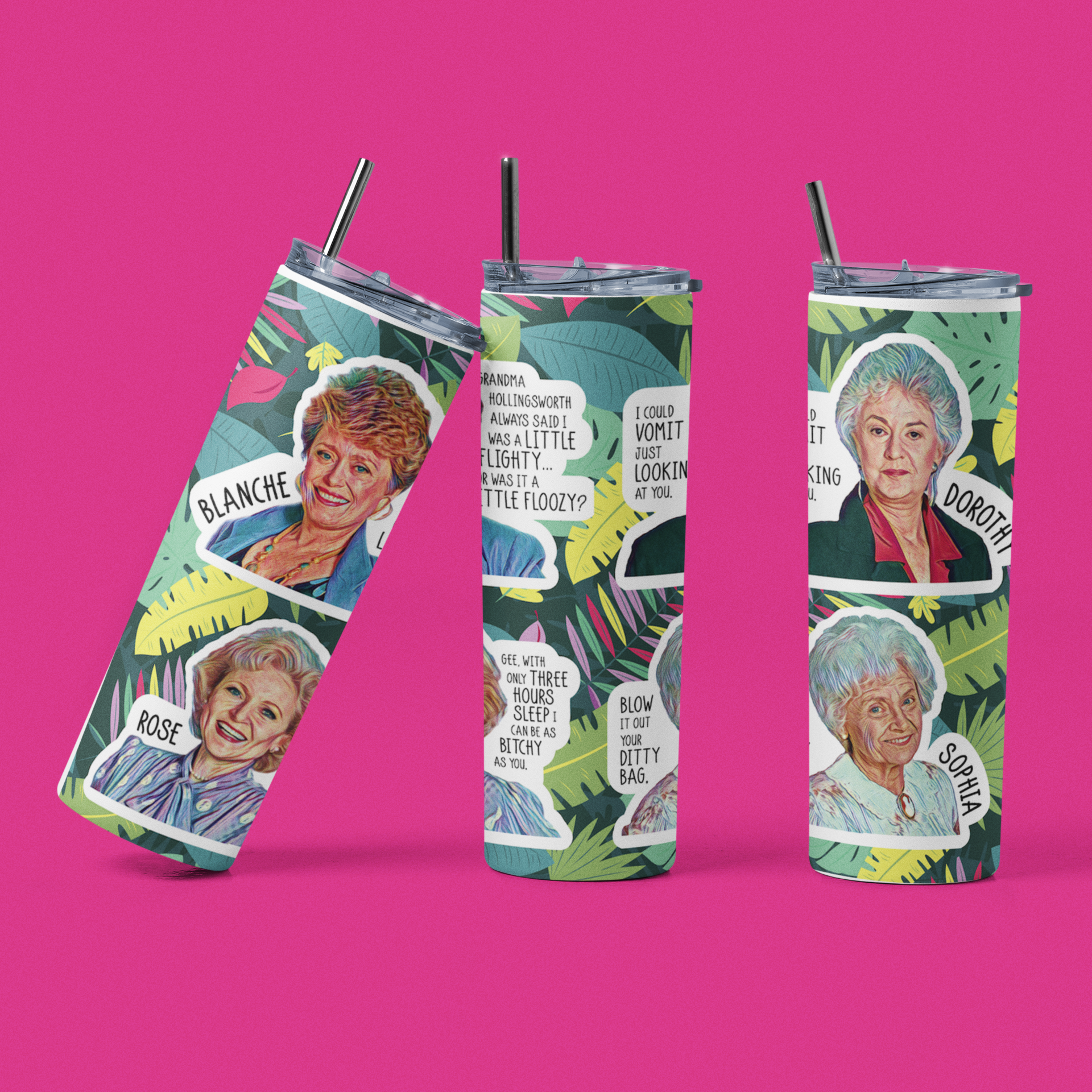 Golden Girls 20oz Tumbler - Stainless Steel, Dishwasher Safe, Insulated Travel Cup